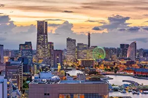 Kanto Prints: Yokohama, Kanagawa, Japan cityscape of Minato Mirai District