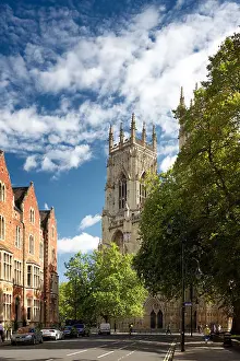 York Minster Prints: York Minster. Looking up Duncombe Place past Dean Court Hotel on the left