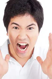 Violence Prints: Young Asian Man Yelling