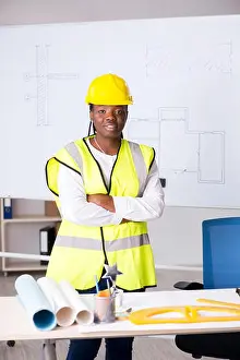 Workload Prints: Young black architect working on project
