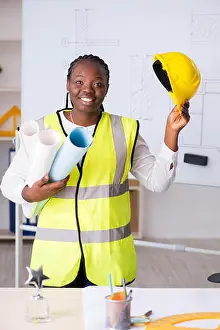 Workload Prints: Young black architect working on project