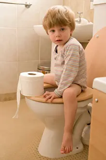 Tissue Prints: young child, boy, learning to use the toilet