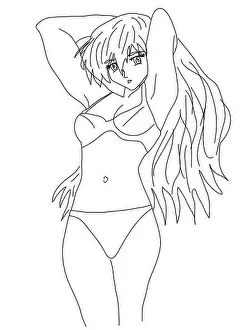 Swimsuit Prints: Young, cute girl in a swimsuit