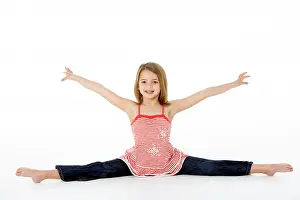 Stretch Prints: Young Girl In Gymnastic Pose Doing Splits