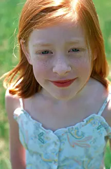 Tween Prints: Young Girl with Red Hair and Freckles