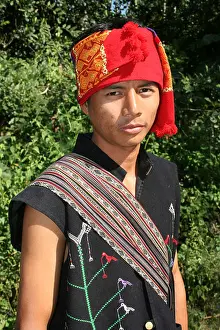 Indians Prints: Young Karbi Tribe Man in Traditional Dress