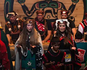 Tourism Industry Prints: Young Kumugwe Dancer's perform during Aboriginal Days in the Komok's bighouse