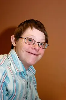 Disability Prints: Young man with Downs Syndrome UK