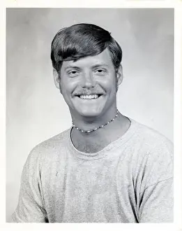 Posed Prints: Young man poses for a casual portrait, 1971, Hawaii, USA