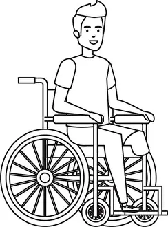 Injured Prints: young man in wheelchair