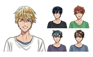 Manga Prints: young men anime style character