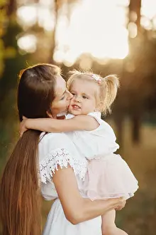 Free Space Prints: Young mother taking care of her little baby girl