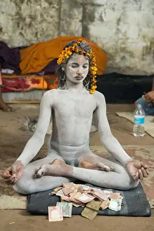 Religions Prints: Young Naga Sadhu, Shivratri, Bhavnath Mela