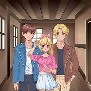Room Prints: young people hentai style indoor house