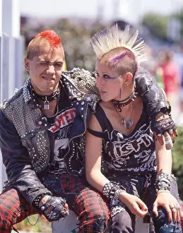Dress Prints: Young Punk couple on street, Soho