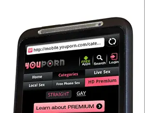 Cellphones Prints: YouPorn pornographic website viewed on an android smartphone