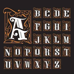 Nouveau Prints: A to Z Art Nouveau typography logo