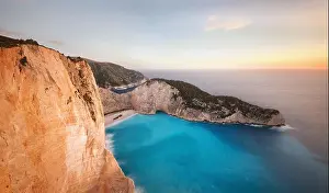 Zakynthos Shipwreck Beach from the Cliffs in Greece taken in Spring 2018