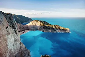 Zakynthos Shipwreck Beach from the Cliffs in Greece taken in Spring 2018