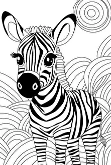 Design Pattern Prints: Zebra Coloring Page For Kids Is A Creative Book For Coloring