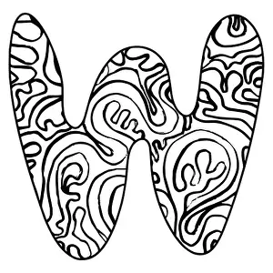 Zentangle Prints: Zentangle stylized alphabet - letter W