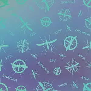 Parasitic Prints: Zika virus pattern. Aedes Aegypti pattern texture background