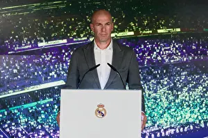 Santiago Prints: Zinedine Zidane during the press conference of the official presentation of being as the new Manager of Real Madrid