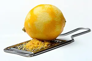 Citrus Fruits Prints: Zitrone, Zitronenabrieb auf Reibe