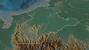 Outlined Prints: Zoom in on Córdoba (department of Colombia) outlined