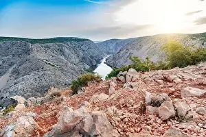 Zrmanje Prints: Zrmanja canyon at sunset, Croatia