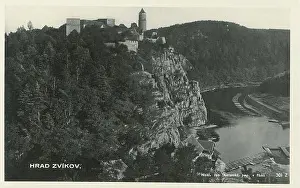 Surroundings Prints: ‘Zv¡kov (foto asi 1910) is a historical photograph of the town of Zvikov